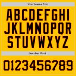 Customized Authentic Baseball Jersey with Personal Name and Number - Yellow Black Pinstripe Design Personalized Yellow Black
