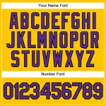 Custom Name and Number Authentic Baseball Jersey in Yellow Black Pinstripe and Purple Black Personalized Yellow Black Pinstripe