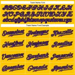 Custom Name and Number Authentic Baseball Jersey in Yellow Black Pinstripe and Purple Black Personalized Yellow Black Pinstripe