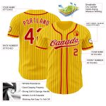 Custom Name Number Baseball Jersey Personalized Yellow Black Pinstripe Red White Authentic Team Sports Apparel Personalized