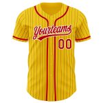 Custom Name Number Baseball Jersey Personalized Yellow Black Pinstripe Red White Authentic Team Sports Apparel Personalized