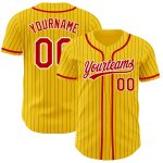 Custom Name Number Baseball Jersey Personalized Yellow Black Pinstripe Red White Authentic Team Sports Apparel Personalized