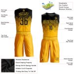 Custom Name Number Personalized Basketball Jersey Sublimation Suit - Yellow Black Round Neck Team Apparel Personalized Yellow