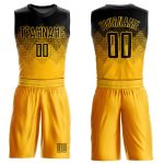 Custom Name Number Personalized Basketball Jersey Sublimation Suit - Yellow Black Round Neck Team Apparel Personalized Yellow