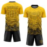 Custom Soccer Jersey with Personalized Name and Number, Yellow Black Sublimation Uniform for Team Personalized Yellow Black