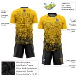 Custom Soccer Jersey with Personalized Name and Number, Yellow Black Sublimation Uniform for Team Personalized Yellow Black