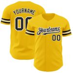 Customizable Yellow and Black Authentic Baseball Jersey for Sports Fans Personalized Yellow Black-White Authentic Baseball