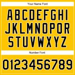 Custom Name and Number Authentic Baseball Jersey Personalized in Yellow Black and White Personalized Yellow Black-White Authentic