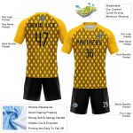Custom Geometric Shape Volleyball Jersey with Personalized Name & Number - Yellow Black White Team Uniform Personalized Yellow
