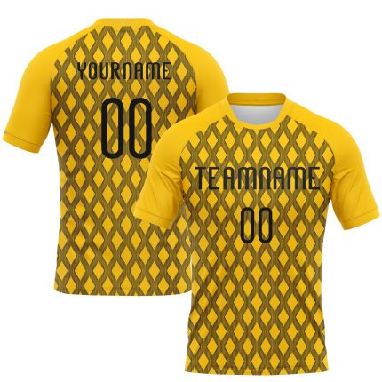 Custom Geometric Shape Volleyball Jersey with Personalized Name & Number - Yellow Black White Team Uniform Personalized Yellow