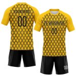 Custom Geometric Shape Volleyball Jersey with Personalized Name & Number - Yellow Black White Team Uniform Personalized Yellow