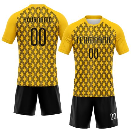Custom Geometric Shape Volleyball Jersey with Personalized Name & Number - Yellow Black White Team Uniform Personalized Yellow