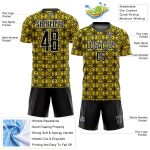 Custom Sublimation Soccer Uniform Jersey with Personalized Name & Number - Yellow Black-White Geometric Shapes Personalized