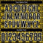 Custom Sublimation Soccer Uniform Jersey with Personalized Name & Number - Yellow Black-White Geometric Shapes Personalized