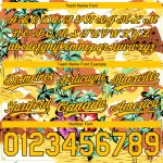 Custom Tropical Hawaii Palm Trees Basketball Shorts with Personalized Name & Number - 3D Yellow Brown Design Personalized