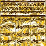 Custom Name and Number Authentic 3D Pattern Baseball Jersey - Personalized Yellow Brown-Old Gold Design Personalized Yellow