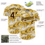 Custom Name and Number Authentic 3D Pattern Baseball Jersey - Personalized Yellow Brown-Old Gold Design Personalized Yellow