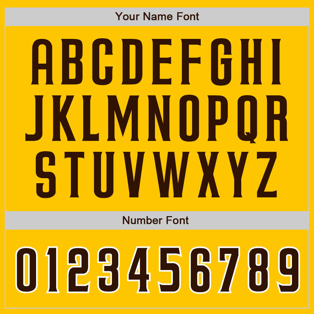 Personalized Yellow Brown Pinstripe Brown-White Authentic Baseball Jersey Team Custom Name and Number Custom Name and Number Authentic Baseball Jersey - Personalized Yellow Brown Pinstripe Team Jersey Personalized Yellow Brown - Image 4