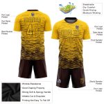 Custom Name and Number Personalized Soccer Jersey - Yellow Brown Sublimation Uniform for Team Personalized Yellow Brown Sublimation