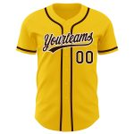 Custom Name and Number Authentic Baseball Jersey - Personalized Yellow Brown-White Team Jersey Personalized Yellow Brown-White