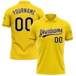 Custom Team Name Number Personalized Yellow Brown-White Vapor Golf Polo Shirt Personalized Yellow Brown-White Performance