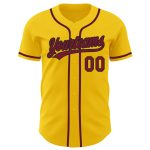 Custom Yellow Crimson-Black Authentic Baseball Jersey with Personalized Name and Number - Team Spirit Apparel Personalized