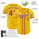 Custom Team Baseball Jersey - Personalized Yellow Crimson-White with Custom Name & Number Personalized Yellow Crimson-White