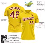 Custom Name and Number Personalized Yellow Crimson-White Vapor Golf Polo Shirt - Performance Team Apparel Personalized Yellow