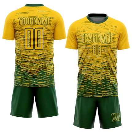 Custom Name and Number Soccer Jersey - Personalized Yellow Green Sublimation Team Uniform Personalized Yellow Green Sublimation
