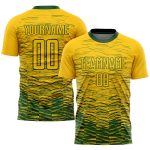 Custom Name and Number Soccer Jersey - Personalized Yellow Green Sublimation Team Uniform Personalized Yellow Green Sublimation