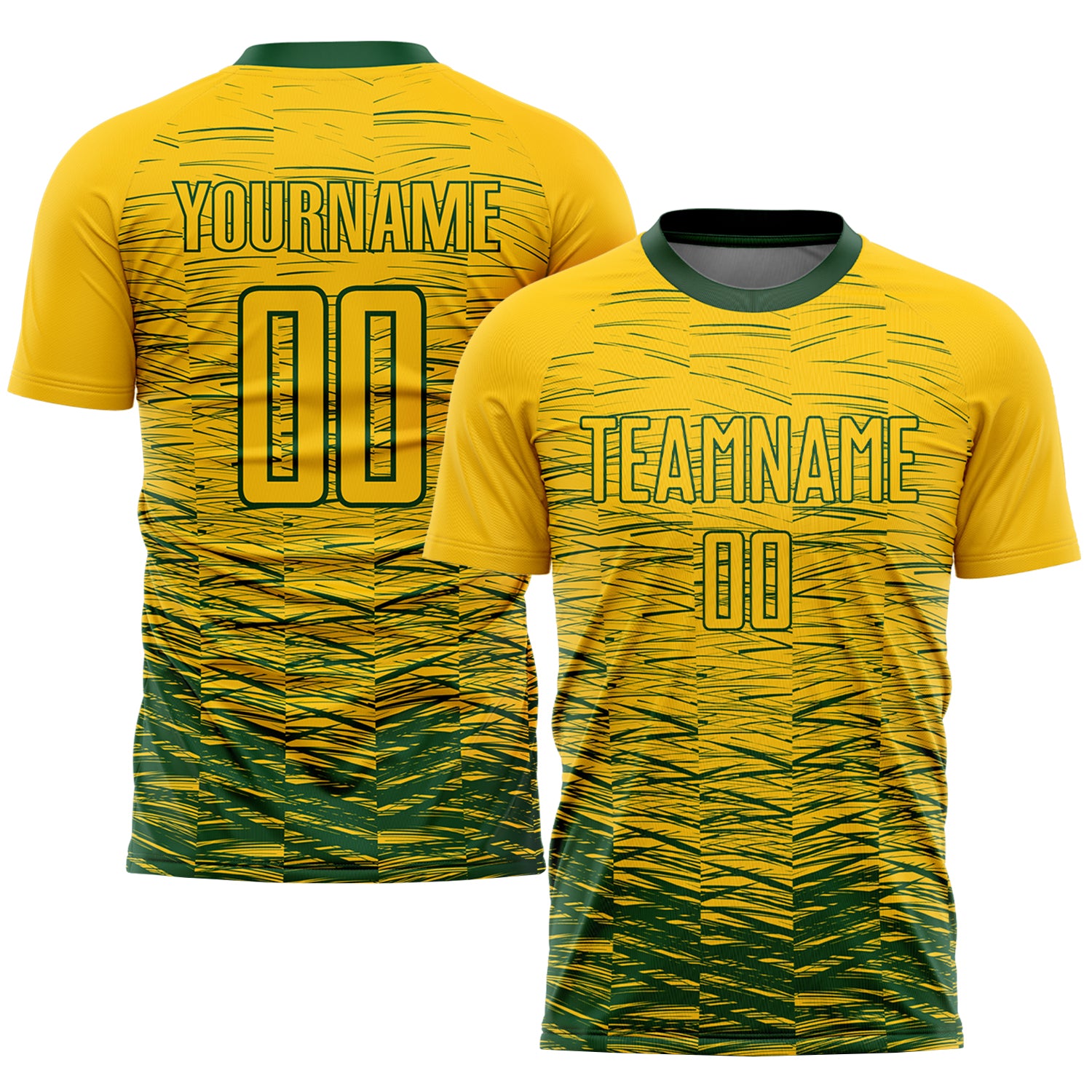 Custom Name and Number Soccer Jersey - Personalized Yellow Green Sublimation Team Uniform Personalized Yellow Green Sublimation