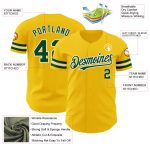 Authentic Personalized Baseball Jersey in Yellow Green-White Color Personalized Yellow Green-White Authentic Baseball Jersey