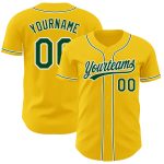 Custom Personalized Baseball Jersey with Name and Number - Yellow Green-White Authentic Team Gear Personalized Yellow Green-White