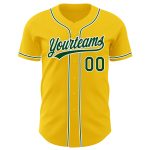 Custom Personalized Baseball Jersey with Name and Number - Yellow Green-White Authentic Team Gear Personalized Yellow Green-White