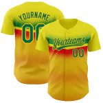 Custom Name Number Baseball Jersey - Personalized 3D Pattern Design in Yellow Kelly Green Abstract Dots Personalized Yellow