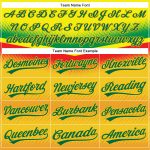 Custom Name Number Baseball Jersey - Personalized 3D Pattern Design in Yellow Kelly Green Abstract Dots Personalized Yellow