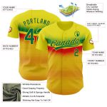 Custom Name Number Baseball Jersey - Personalized 3D Pattern Design in Yellow Kelly Green Abstract Dots Personalized Yellow