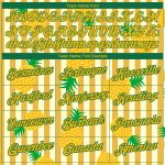 Custom Name Number Hawaii Tropical Pineapple 3D Pattern Performance T-Shirt - Personalized Yellow Kelly Green Design Personalized