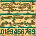 Personalized Hawaii Flamingo Basketball Shorts with Custom Name & Number - Yellow Kelly Green-Orange 3D Palm Tree Design