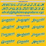 Custom Name and Number Authentic Baseball Jersey - Personalized Yellow and Kelly Green Pinstripe Design Personalized Yellow