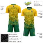 Custom Name Number Soccer Jersey Uniform - Personalized Yellow Kelly Green Sublimation Team Design Personalized Yellow Kelly