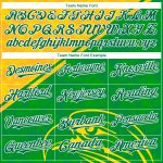 Custom Personalized Eagle Baseball Jersey - 3D Yellow Green-White Pattern with Team Name and Number Personalized Yellow Kelly