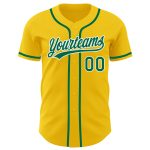 Custom Name and Number Personalized Yellow Green-White Baseball Jersey - Authentic Team Jersey Personalized Yellow Kelly
