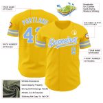 Personalized Authentic Baseball Jersey - Yellow Light Blue and White Color Personalized Yellow Light Blue-White Authentic