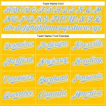Personalized Authentic Baseball Jersey - Yellow Light Blue and White Color Personalized Yellow Light Blue-White Authentic