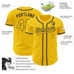 Custom Name and Number Authentic Baseball Jersey - Personalized Yellow and Navy Team Jersey Personalized Yellow Navy Authentic