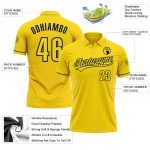 Custom Name Number Personalized Yellow Navy Golf Polo Shirt Performance Vapor Personalized Yellow Navy Performance Vapor