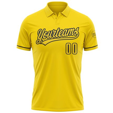 Custom Name Number Personalized Yellow Navy Golf Polo Shirt Performance Vapor Personalized Yellow Navy Performance Vapor