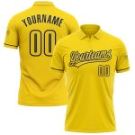 Custom Name Number Personalized Yellow Navy Golf Polo Shirt Performance Vapor Personalized Yellow Navy Performance Vapor