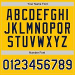 Custom Personalized Navy Yellow Pinstripe Baseball Jersey with Team Name and Number Personalized Yellow Navy Pinstripe Navy-White